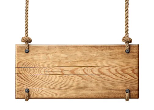 Wooden Sign Hanging with Rope - Rustic Decor Ideas - Powered by Adobe