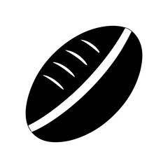 Minimalist rugby ball icon logo design for football sports and tournament branding