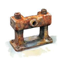 Iron, watercolor vector, isolated on a white background.