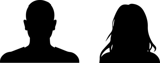 Man and woman vector silhouette