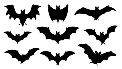 Set of halloween bat