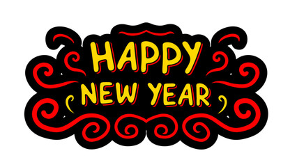 Happy New Year typography lettering design