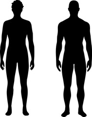 man and woman full body silhouette vector illustration