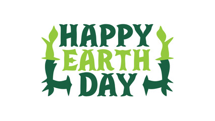 Happy Earth Day hand lettering vector illustration