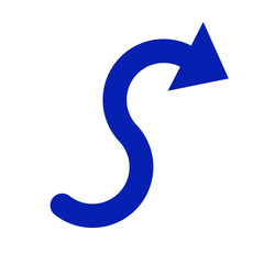 blue arrow isolated on white