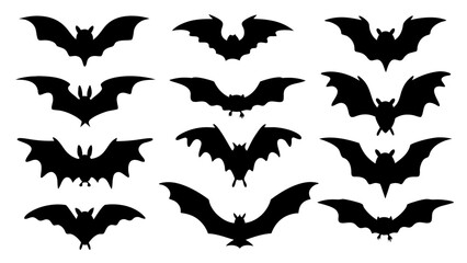 Set of halloween bat