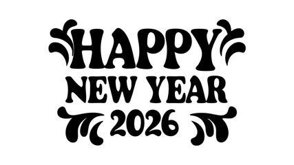 New year 2026 typography logo design