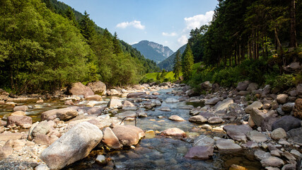 Orobic Alps, panoramic view in Scalvia Valley,Italy