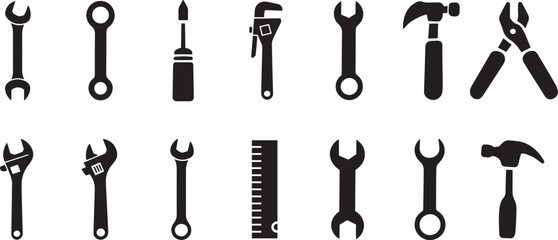 Tool & Instrument icons set. Building Tools editable stroke icon. Working tools symbols. Instrument simple icons. Vector illustration .