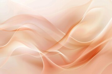 Obraz premium Abstract image featuring interwoven, semi-transparent flowing shapes in shades of peach, orange, and white, creating a soft, fluid composition.