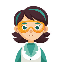 Obraz premium Scientist girl in goggles