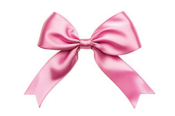Elegant pink ribbon bow decoration design element graphic resource celebration gift present isolated on transparent background