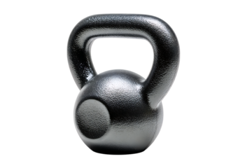 Single black kettlebell on black background