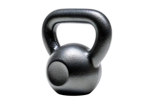 Single black kettlebell on black background