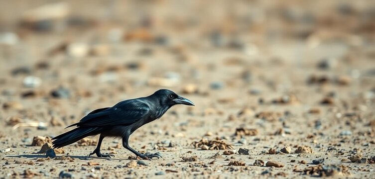 A crow's feet walk steadily across bare earth, image, detail