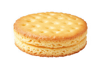 Delicious round sandwich cookie with cream filling, sweet treat, dessert, baked good, confectionery, biscuit isolated on transparent background