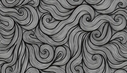 seamless abstract black and white wavy random line pattern