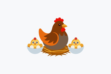 hen and chicken and egg