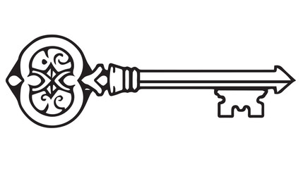 A minimalist black outline of a potted houseplant with broad, stylized leaves is centered on a white background.