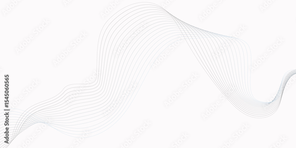 Poster wave flowing diagonally across a bright white background with subtle airy design wavey curve line cr