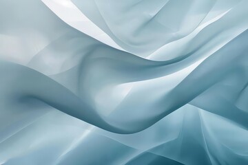 Fototapeta premium Close-up of flowing, translucent blue fabric, featuring soft waves and subtle variations in color due to light and shadow.