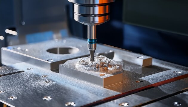 cnc milling machine cutting plastic parts with a solid ball endmill tool