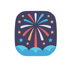 Festive Fireworks Display in Night Sky