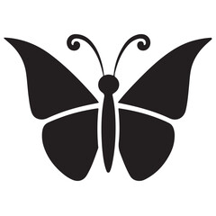 Naklejka premium Minimal Butterfly Logo Design – Silhouette Vector Butterfly Icon for Branding, Elegant Insect Symbol, Modern Flat Logo, Feminine Nature Emblem, Clean Butterfly Graphic for Beauty and Wellness