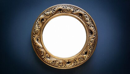 classic round gilded frame with intricate design and empty space for artwork or text