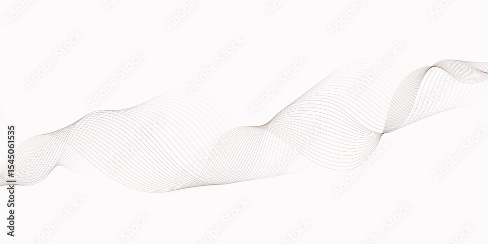 Poster wave flowing diagonally across a bright white background with subtle airy design wavey curve line cr