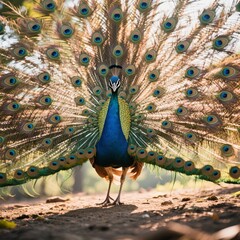 Obraz premium peacock with feathers out