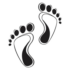 Abstract black and white footprints graphic design