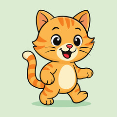 Walking Funny Cat Vector Image