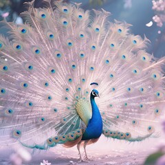 Fototapeta premium peacock showing his feathers
