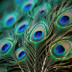 Fototapeta premium peacock feather close up