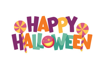 Happy Halloween Typography Vector Design