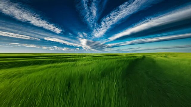 Background material of a grassland and blue sky.
