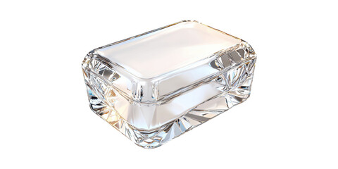 Elegant Crystal Glass Box With Intricate Design. Luxury Storage And Decorative Display Isolated On Transparent Background