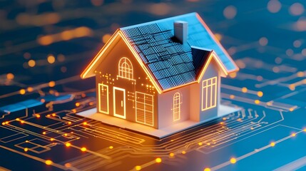 Innovative smart home technology showcase digital environment 3d visualization futuristic design