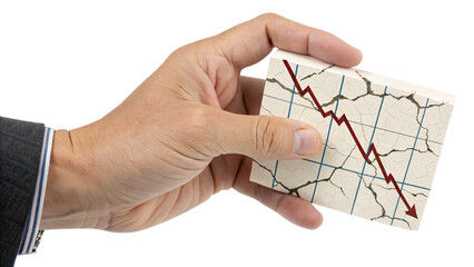 business fail chart on paper, illustrating financial progress and market failure
