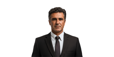 Businessman In Formal Suit. Professional Corporate Portrait For Business Profile Isolated On Transparent Background