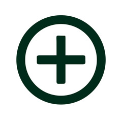 Obraz premium Plus sign icon in minimalist black and white style