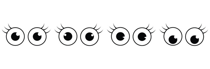 Cartoon Eyes Icon Set – Funny, Expressive, and Cute Eye Expressions Collection