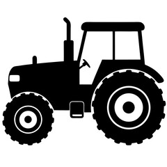 Tractor Vector – Black Farm Vehicle Illustration