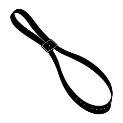 Black Leather Whip Silhouette Vector