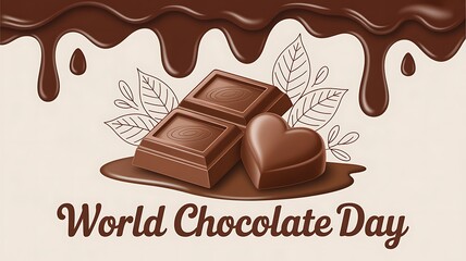 Indulge in the celebration of World Chocolate Day with milk chocolate bars and a heart-shaped treat