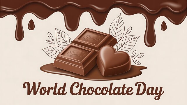 Indulge in the celebration of World Chocolate Day with milk chocolate bars and a heart-shaped treat