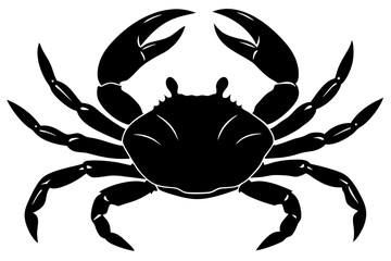 Silhouette Vector Art Illustration of Ocean Crab Icon Isolated on White Background