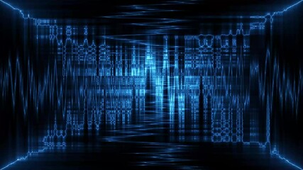 future technology, blue cyber security concept background, abstract hi speed digital intern.Traveling through a maze of digital data Loop. - Powered by Adobe