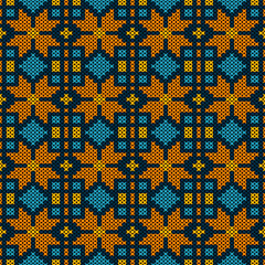 Knitted fabric design seamless. Knitting pattern illustration design for decoration, clothing, fabric texture